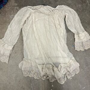 Made in Italy 100 % silk lace ruffle whimsical fairy top